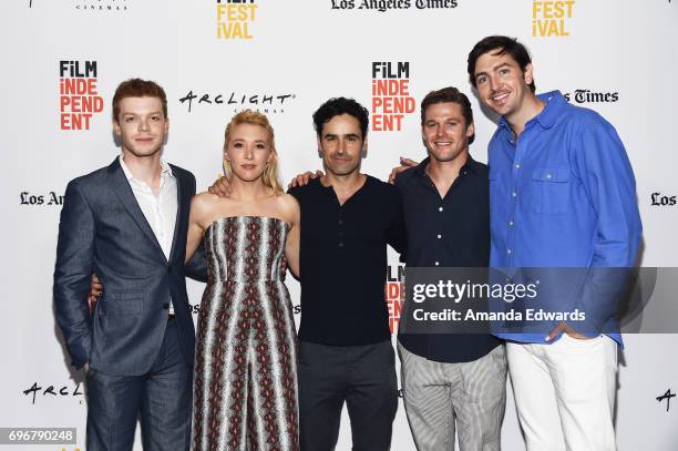 Actors Cameron Monaghan, Madelyn Deutch, Jesse Bradford, Zach Roerig and Nicholas Braun attend the 2017 Los Angeles Film Festival premiere of "The...
