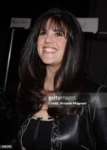 Monica Lewinsky attends the Luca Luca Fashion Show February 12, 2002 in New York City.