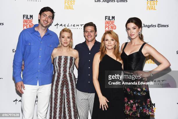 Actors Nicholas Braun, Madelyn Deutch, Zach Roerig, Lea Thompson and Melissa Bolona attend the 2017 Los Angeles Film Festival premiere of "The Year...