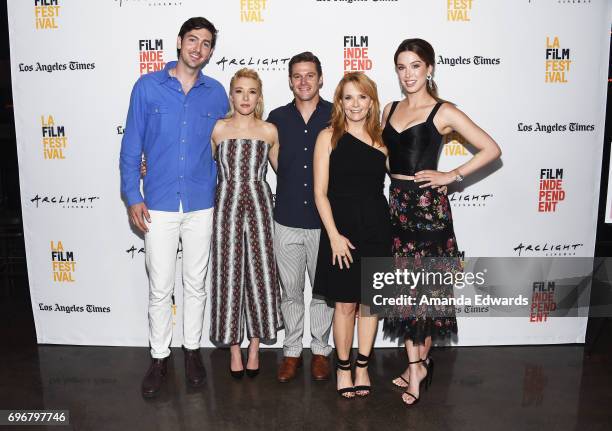 Actors Nicholas Braun, Madelyn Deutch, Zach Roerig, Lea Thompson and Melissa Bolona attend the 2017 Los Angeles Film Festival premiere of "The Year...