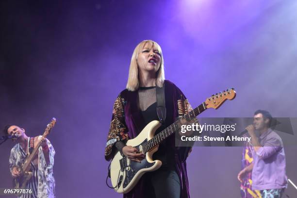 JinJoo Lee of DNCE performs at the BLI Summer Jam 2017 at Northwell Health at Jones Beach Theater on June 16, 2017 in Wantagh, New York.