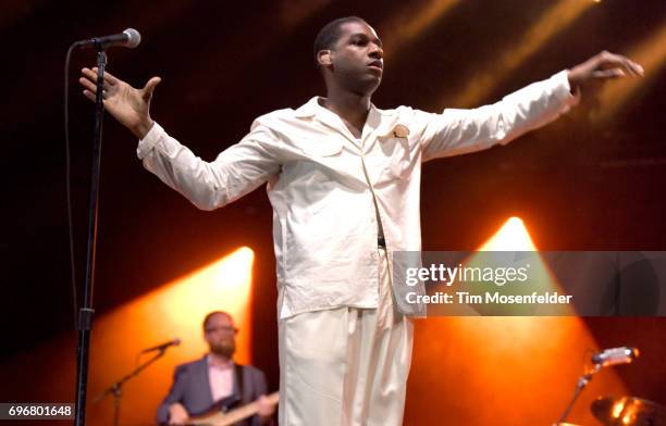 Leon Bridges performs during the Monterey International Pop Festival 2017 at Monterey County Fairgrounds on June 16, 2017 in Monterey, California.