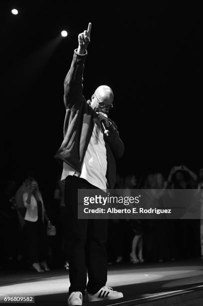 Rapper Warren G performs on stage at the premiere of "G-Funk" during the 2017 Los Angeles Film Festival at The Theater at Ace Hotel on June 16, 2017...