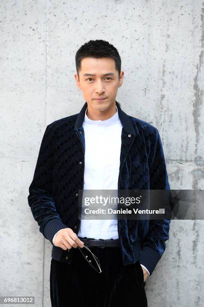 Hu Ge attends the Emporio Armani show during Milan Men's Fashion Week Spring/Summer 2018 on June 17, 2017 in Milan, Italy.