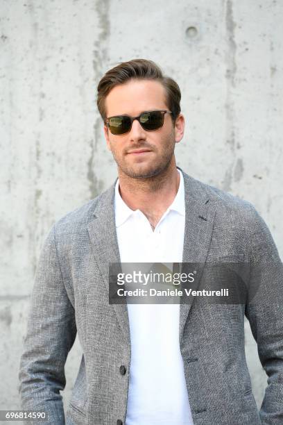 Armie Hammer attends the Emporio Armani show during Milan Men's Fashion Week Spring/Summer 2018 on June 17, 2017 in Milan, Italy.