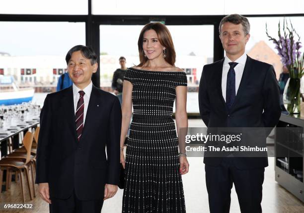 Crown Prince Naruhito , Crown Princess Mary , Crown Prince Frederik of Denmark attend a Japanese music concert on June 16, 2017 in Copenhagen,...