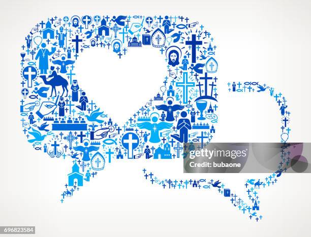 romantic speech bubbles christianity and religion vector illustration - pope stock illustrations