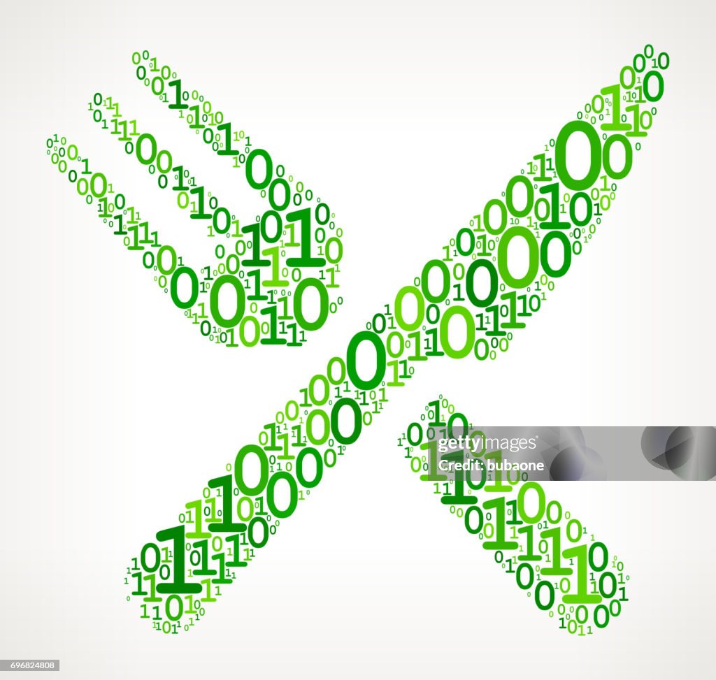 Food Utensils Binary Code Zero One Vector Illustration High-Res Vector ...