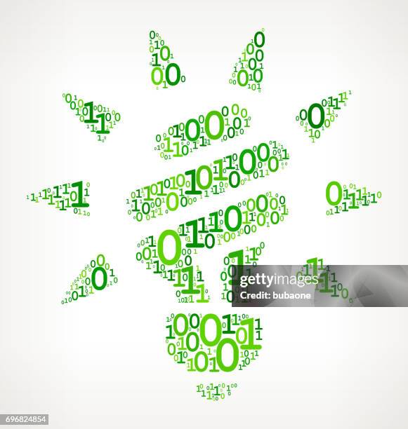 fluorescent light bulb binary code zero one vector illustration - binary code lightbulb stock illustrations