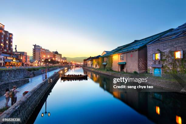 hokkaido otaru canal - hokkaido - fotografias e filmes do acervo