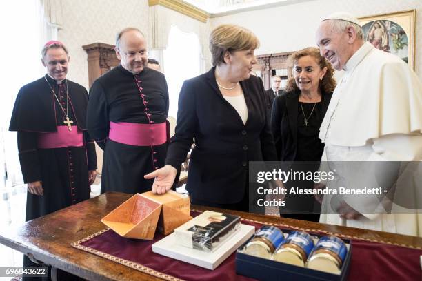 Pope Francis Meets German Chancellor Angela Merkel on June 17, 2017 in Vatican City, Vatican.