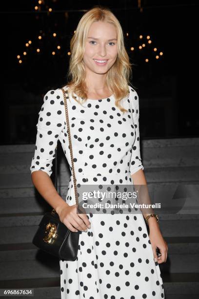 Adriana Cernanova attends the Dolce & Gabbana show during Milan Men's Fashion Week Spring/Summer 2018 on June 17, 2017 in Milan, Italy.