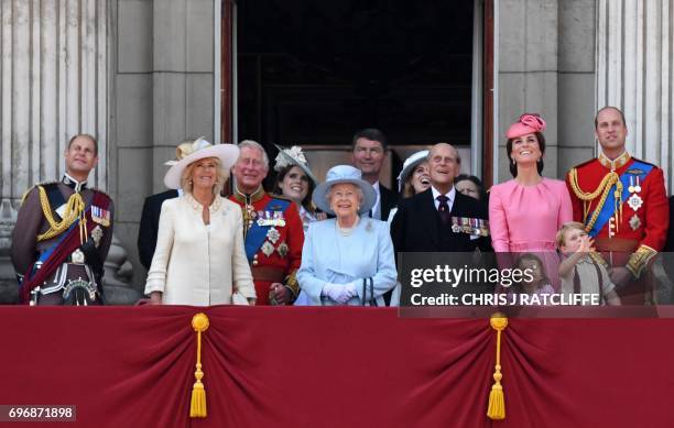 Members of the Royal Family Britain's Prince Edward, Earl of Wessex, Britain's Camilla, Duchess of Cornwall, Britain's Prince Charles, Prince of...