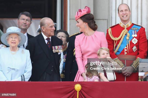 Queen Elizabeth II, Prince Philip, Duke of Edinburgh, Catherine, Duchess of Cambridge, Princess Charlotte of Cambridge, Prince George of Cambridge...