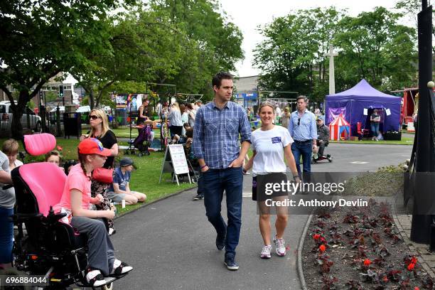 Brendan Cox , husband of murdered MP Jo Cox and Kim Leadbeater, sister of Jo Cox and founder of the MoreInCommon movement attend a Great Get Together...