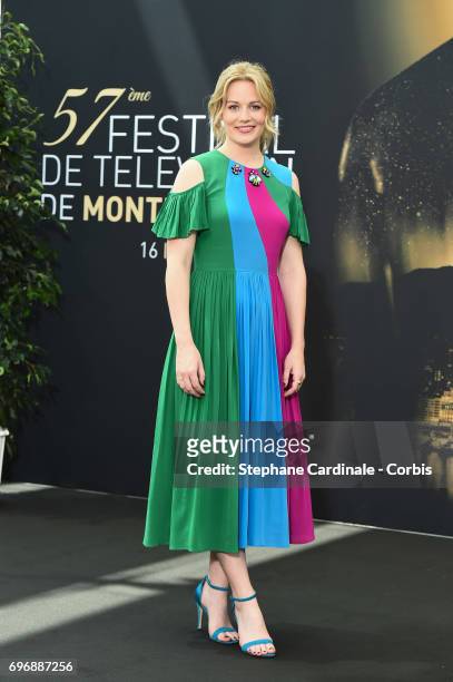 Cara Theobold from TV Show 'Absentia' poses for a Photocall during the 57th Monte Carlo TV Festival : Day Two on June 17, 2017 in Monte-Carlo, Monaco.