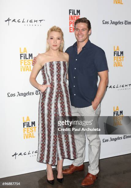 Actors Madelyn Deutch and Zach Roerig attend the 2017 Los Angeles Film Festival premiere Of "The Year Of Spectacular Men" at ArcLight Santa Monica on...