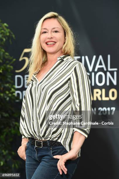 Jeanne Savary from TV Show 'En famille' poses for a Photocall during the 57th Monte Carlo TV Festival : Day Two on June 17, 2017 in Monte-Carlo,...