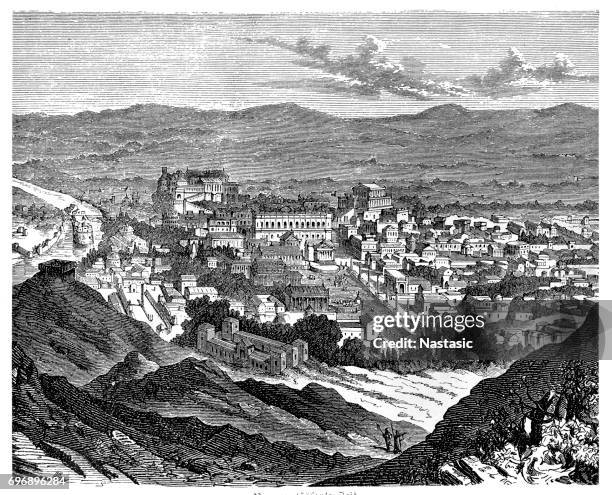 ancient rome at the time of julius caesar, 75 bc - caesar stock illustrations