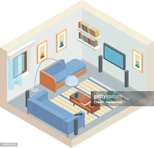 isometric zimmer - carpet decor stock-grafiken, -clipart, -cartoons und -symbole