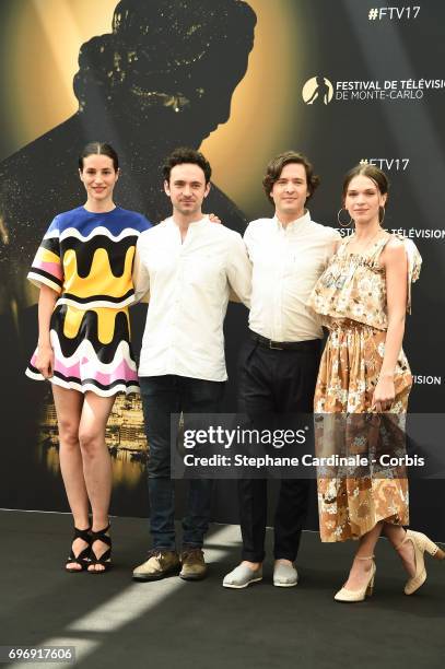 Elisa Lasowski, George Blagden, Alexander Vlahos and Anna Brewster from TV Show 'Versailles' pose for a Photocall during the 57th Monte Carlo TV...