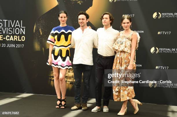 Elisa Lasowski, George Blagden, Alexander Vlahos and Anna Brewster from TV Show 'Versailles' pose for a Photocall during the 57th Monte Carlo TV...