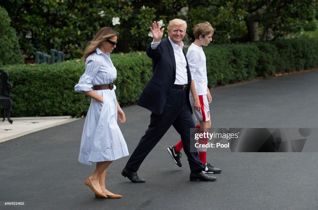 Trump departs the White House for Camp David