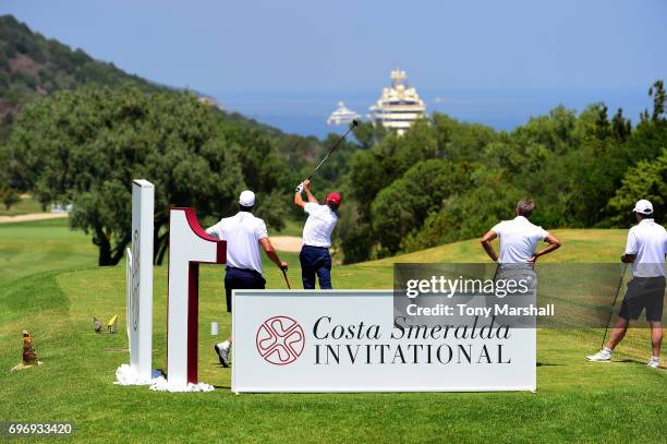 General view of The Costa Smeralda Invitational golf tournament at Pevero Golf Club - Costa Smeralda on June 17, 2017 in Olbia, Italy.