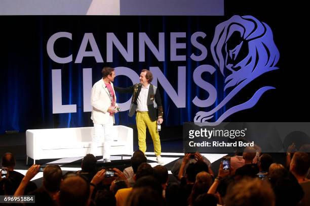 Lead Singer of Duran Duran and Syn Music Co-founder Simon Le Bon and CEO and Creative Director of Syn Music Nick Wood speak during the 'Beyond An...