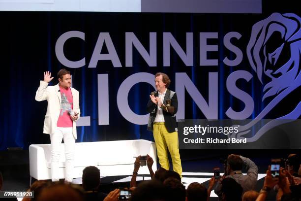 Lead Singer of Duran Duran and Syn Music Co-founder Simon Le Bon and CEO and Creative Director of Syn Music Nick Wood speak during the 'Beyond An...