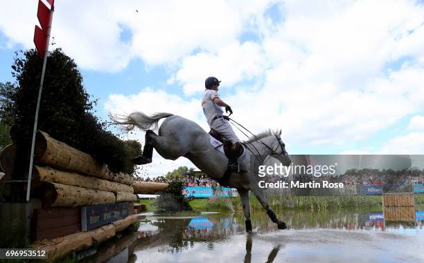Harry Meade of Great Britain rides Away Cruising during the CIC 4 star cross country at the Messmer Trophy on June 17, 2017 in Luhmuhlen, Germany.