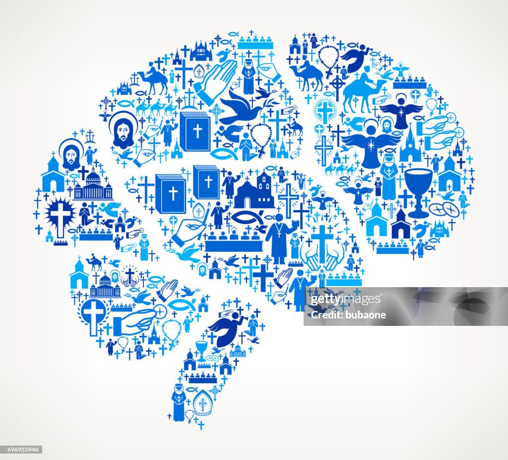 Christ Brain Brain Christianity And Religion Vector Illustration High-Res Vector ...