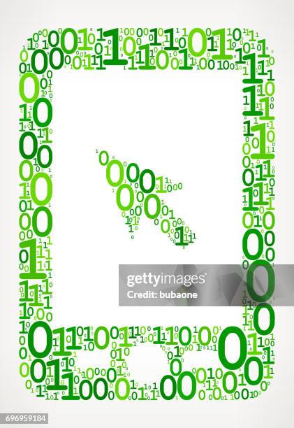 tablet binary code zero one vector illustration - continuous arrows icon stock illustrations