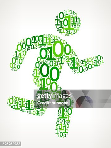 Jogging Binary Code Zero One Vector Illustration Jogging Binary Code Zero One Vector Illustration