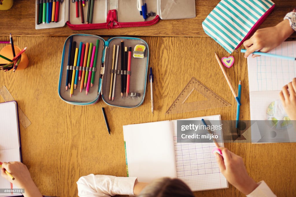 Pupils on class in school