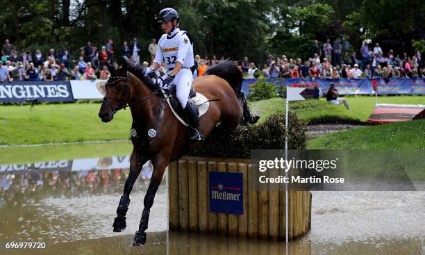 Julia Krajewski of Germany rides Samourai du Thot during the CIC 4 star cross country at the Messmer Trophy on June 17, 2017 in Luhmuhlen, Germany.