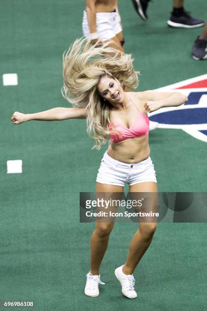 Member of the Gladiators Girls performs following the third quarter of the Arena League Football game between the Baltimore Brigade and Cleveland...