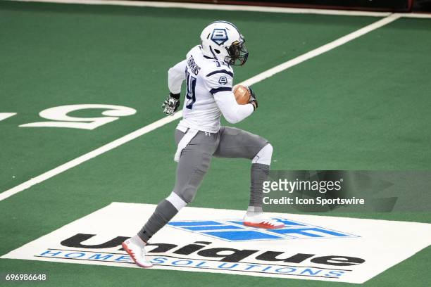 Baltimore Brigade WR Brandon Tompkins returns a kickoff during the third quarter of the Arena League Football game between the Baltimore Brigade and...