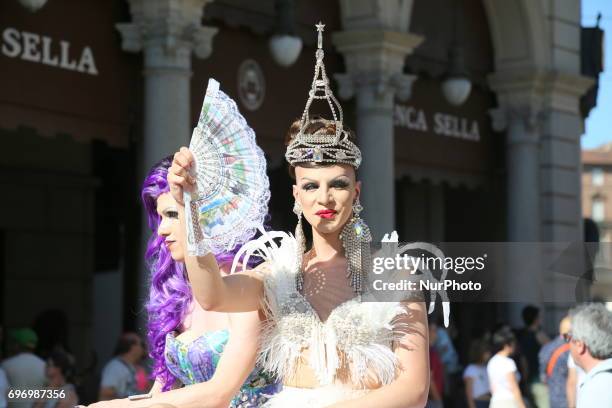 Thousands of members of the LGBTQI communities and supporters of gay rights take part at Piemonte Pride on 17 june 2017 in Turin, Italy.