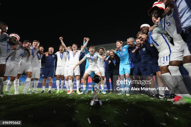 England players and staff celebrate after the FIFA U-20 World Cup Korea Republic 2017 Final match between Venezuela and England at Suwon World Cup...