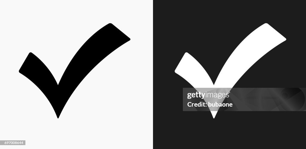 Compruebe el icono de la marca en blanco y negro Vector fondos