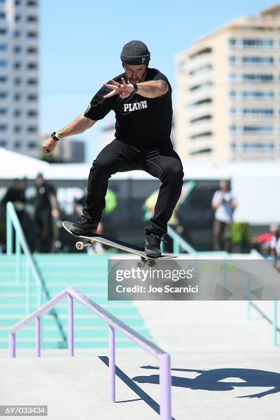 Chris Cole in action during the Team Challenge at the Dew Tour Skate Competition on June 17, 2017 in Long Beach, California.