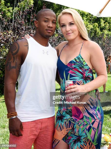 Kenan Smith and pro alpine ski racer Lindsey Vonn at the Red Bull Summer Edition Launch Party on June 17, 2017 in Beverly Hills, California.