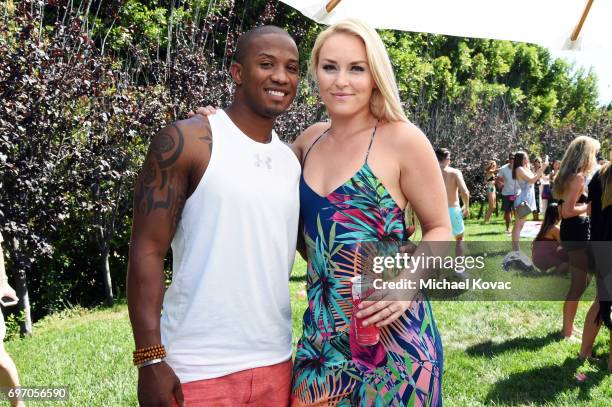 Kenan Smith and pro alpine ski racer Lindsey Vonn at the Red Bull Summer Edition Launch Party on June 17, 2017 in Beverly Hills, California.