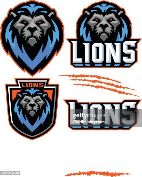 lion sport pack - mascot stock illustrations