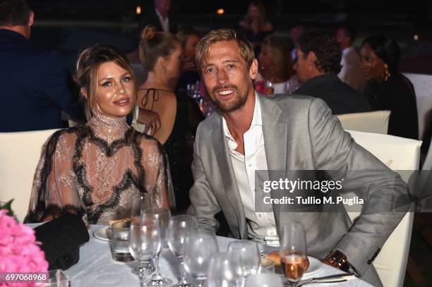 Abbey Clancy and Peter Crouch attend The Costa Smeralda Invitational Gala Dinner at Cala di Volpe Hotel - Costa Smeralda on June 17, 2017 in Olbia,...