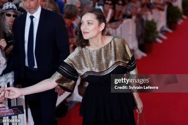 Marion Cotillard attends closing ceremony red carpet of 31st Cabourg Film Festival on June 17, 2017 in Cabourg, France.