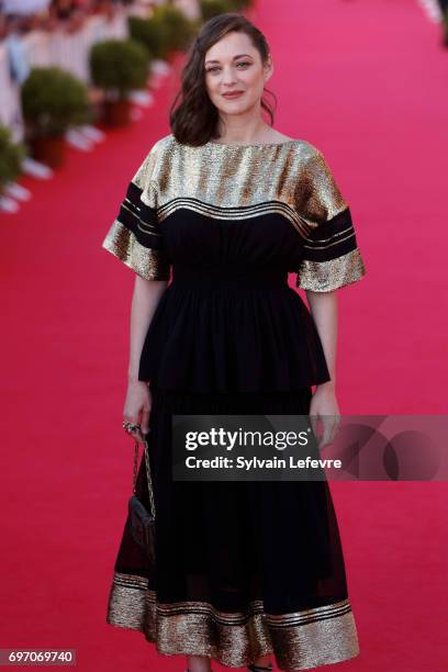 Marion Cotillard attends closing ceremony red carpet of 31st Cabourg Film Festival on June 17, 2017 in Cabourg, France.