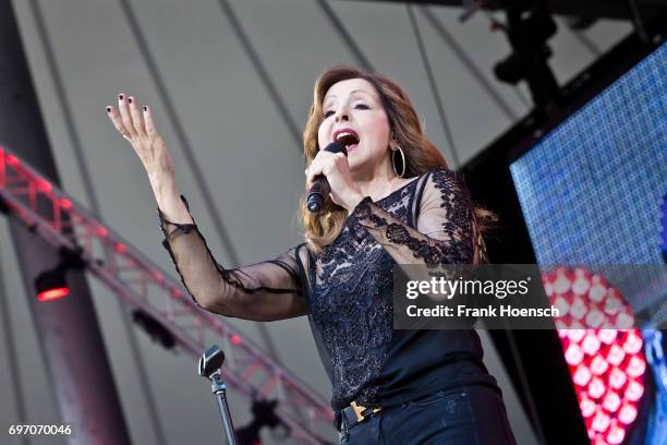 Singer Vicky Leandros performs live during the show 'Die Schlagernacht des Jahres' at the Waldbuehne on June 17, 2017 in Berlin, Germany.