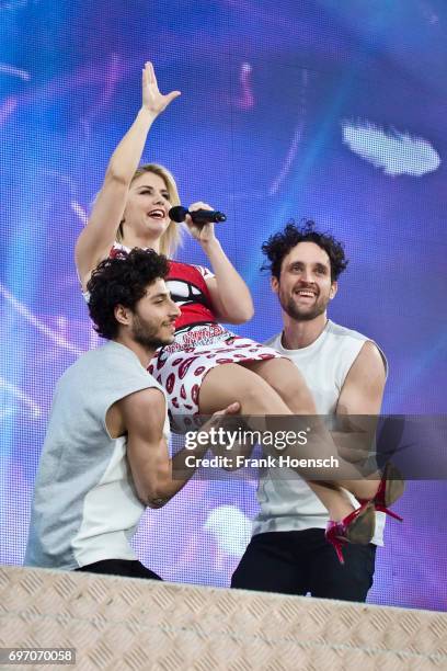 Swiss singer Beatrice Egli performs live during the show 'Die Schlagernacht des Jahres' at the Waldbuehne on June 17, 2017 in Berlin, Germany.